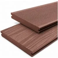 WPC Profi Terrassendielen WPC Terrassendielen Massiv MUSTER 15 cm redwood braun, (Massivdiele, Musterstück 15 cm)