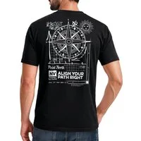 Neverless Print-Shirt Herren T-Shirt Backprint Maritim Kompass Segeln Sommer Fashion mit Print