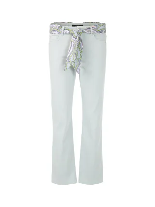 Marc Cain Pants - Jeans FORLI mit Tuchgürtel pearl blue - Gr. - 40