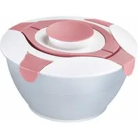 WESTMARK Salatschüssel mit Dressing-Behälter, Fassungsvermögen: 6,5 Liter, Salatbutler, Rosa, Kunststoff: PP, PE, spülmaschinengeeignet, Made in Germany, mit Dressingfach