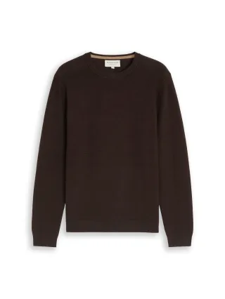 Tom Tailor - Strickpullover aus Baumwolle dark chocolate brown melange - Gr. - XXXL