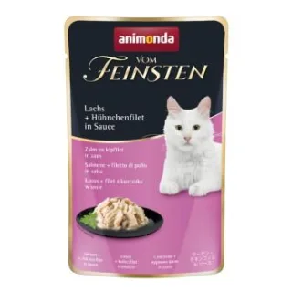 animonda Vom Feinsten Nassfutter Katze, Adult 18x50g mit Lachs und Hühnchenfilet, in Sauce
