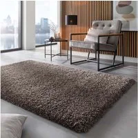 TaraCarpet Langflor-Teppich Ragolle Twilight, rechteckig, Höhe: 60 mm, Shaggy Hochflorteppich anthrazit Wohnzimmer Schlafzimmer 065x130