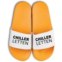 Youth Designz Herren Damen Badelatschen "Chiller Letten" Fun-Print lustig Geschenk Badeschuh mit witzigen Aufdruck für Männer und Frauen
