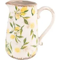 Clayre & Eef Wasserkrug Clayre & Eef Dekorativer Keramik-Krug mit Zitronenmotiv – 16x11x18 cm