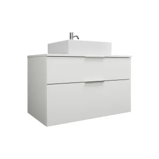 Burgbad Keramik Waschtisch-Set Eqio Weiß Matt/Alpinweiss, SGUP100F6014C0001 SGUP100F6014C0001