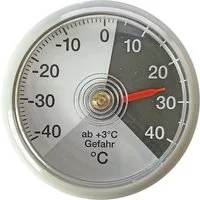 Lantelme Raumthermometer Autothermometer Analog mit Klebepad Auto Innenraum Thermometer, 1-tlg., Temperatur -40 bis +40°C, Auto Innenthermometer Farbe Wählbar, Deutsche Herstellung