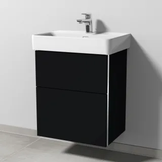 Sanipa 3way Waschtischunterbau zu Laufen Pro S Waschtisch mit 2 Auszügen, Schwarz-Matt BS78508