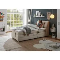 ED EXCITING DESIGN Boxspringbett Carpino wahlweise in den Breiten 120cm oder 180cm erhältlich, inkl. Motor, Stauraum im Kopfteil und Topper