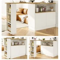 STILVORA Bartisch mit Ablageflächen,Esstisch Kücheninsel 360° drehbar mit arbeitsplatte (360° drehbarer Ess- und Barschrank mit Stauraum & Glasschiebetür, 1-St., 90 x 45 x 100 cm)
