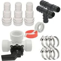 HAF Bypass-Set Bypass Set 13-teilig Pool Solar Heizung Wärmepumpe Solarkollektor, (Optimale Regulierung des Wasserdurchflusses, Mit 32mm und 38mm Schlauchanschluss), Anschluss von Pool Wärmepumpe & Poolheizung