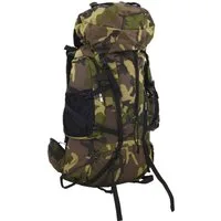 vidaXL Rucksack Wanderrucksack Grün Tarnfarben 60 L Oxford-Gewebe (1-tlg)