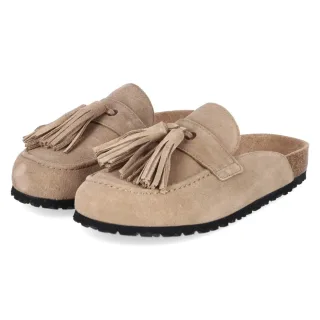 Tamaris Clogs - Gr. 36 - Taupe - Rauleder