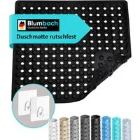 Blumbach Duschmatte - griffige Antirutschmatte Diamant 53 x 53 cm, - 100% BPA-frei, inkl. 2 Haken zum Aufhängen, Duscheinlage, schimmelressisten & maschinenwaschbar