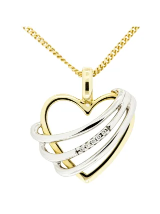 Orolino Halskette Gold 585 Herz-Anhänger mit 5 Brillanten zus. 0,025ct.