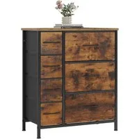 Woltu Kommode (1 St), mit 7 Schubladen aus Stoff, Sideboard, Metallrahmen