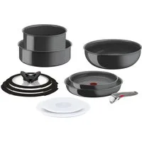 Tefal Pfannen-Set Ingenio Renew, Aluminium (Set, 11-tlg), abnehmbarer Griff, Antihaftversiegelung, Thermo-Signal, Induktion