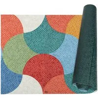 ANRO Küchenläufer RANNA pflegeleicht Teppichläufer Bodenmatte Flurläufer Küchenteppich, eckig, Höhe: 3 mm, Meterware rutschfest 100cm Modern Bunt wasserdicht
