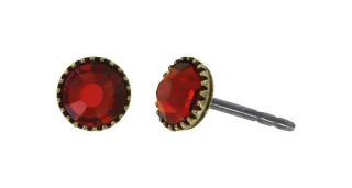 konplott - Ohrstecker mit Schmuckstein rot