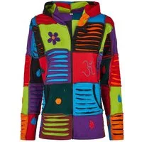 Mein Style Sweatjacke Baumwoll Patch Jacke bunt (1 Stück, 1-tlg., 1 Stück) kann als Jacke oder Pullover getragen werden