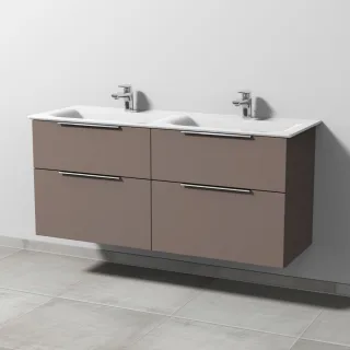 Sanipa 3way Waschtischunterbau zu Ideal Standard Connect Air Waschtisch mit 4 Auszügen, Taupe-Matt UP6441T
