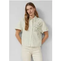 s.Oliver Kurzarmbluse Bluse Boxy Popeline-Bluse mit Glitzerdetail
