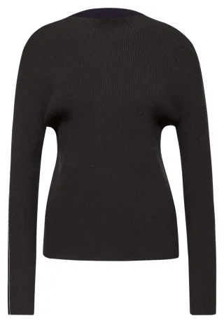 Street One - Pullover in Rippstruktur darkest brown - Gr. - 44