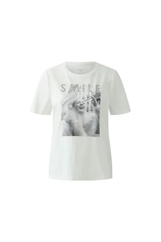 Oui - T-Shirt cloud dancer - Gr. - 44