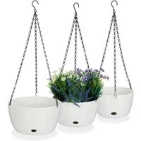 relaxdays Blumenampel mit Wasserspeicher 3er Set