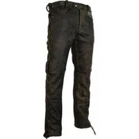MDM Lederhose Vintage Herren Lederhose seitlich geschnürt im Used Look