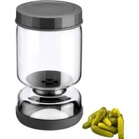 WESTMARK Küchensieb Abtropfglas 1 Stk – Einlegeglas, zum Abtropfen und Servieren, 900 ml, Borosilikat Glas, Silikon, PP