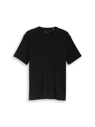 Denim Tom Tailor - Slim Fit T-Shirt mit Rippstruktur black - Gr. - XXL