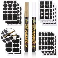 VanHenry Sticker Tafeletiketten selbstklebend 211er Pack inkl. 2 Kreidestifte, (211-tlg)