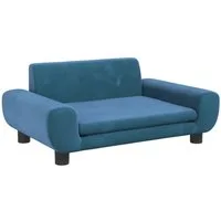 vidaXL Tierbett, Hundebett Blau 70x45x33 cm Samt
