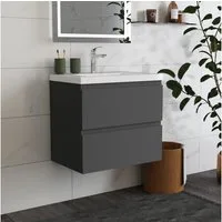 duschspa Waschtisch Waschbecken mit Unterschrank Badschrank Waschplatz Badmöbel Set, Matt, 50-120cm