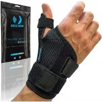 AGILE NOW Daumenbandage Hochwertige Daumenschiene (Ergonomische Daumenstütze für linken & rechten Daumen, Stabilisiert & Entlastet), einstellbare Kompression, Hautfreundlich, Stabilität & Komfort
