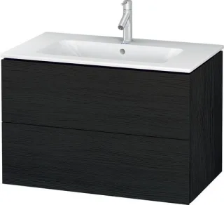 Duravit L-Cube Waschtischunterbau wandhängend Eiche Schwarz Matt 820x481x550 mm - LC624101616 LC624101616