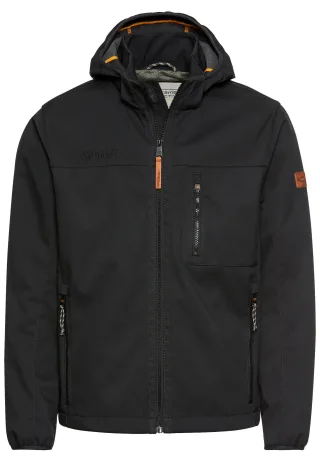 camel active - Wasseravbweisende Softshell-Jacke mit abnehmbarer Kapuze asphalt - Gr. - 48