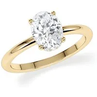 Adam & Eve Diamantring 750/- Gold - großer Diamant 1,00ct + 12 x 0,07ct Brillanten (Verlobungsring + Ringbox, LAB02 Diamantring), Lab Grown Diamonds - Nachhaltig und günstig