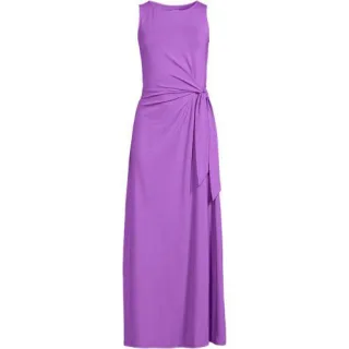 Maxikleid aus Baumwolle/Modal mit Bindeband, Damen,  Pink, Elasthan/Baumwoll-Mischung/Synthetic-blend, by Lands' End