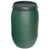 PROREGAL® Regentonne Mehrzweckfass aus Kunststoff mit Deckel, 120 oder 220 Liter, Grün, (Tonne, Mehrzweckfass, Deckelfass, Weithalsfass, Kunststoffbehälter, Regentonne), Grün