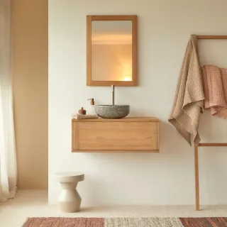 Badschrank aus Teakholz 95 cm Basic