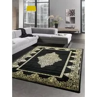 Carpetia Teppich Teppich Wohnzimmer Kurzflor Teppich Ornamente schwarz gold, rechteckig, Höhe: 12 mm