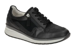 Gabor 66.307.67 Schwarz Damen Halbschuhe Sneaker Echtleder-Komfort Fu?bett