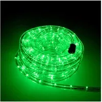 Trade-Shop LED-Lichterschlauch LED-Beleuchtung 36 LED/Meter für Balkon Terrasse Garten, Grün 5m, Länge des Stromkabels: ca. 40cm / Set mit Endkappe und Montageclips