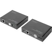 4K HDBaseT 2.0 HDMI KVM Extender Set, HDMI Verlängerung schwarz, 100 m