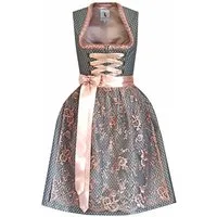 Alpenmärchen Dirndl Dirndl Tilda in grau und rosa - ALM789