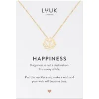 LUUK LIFESTYLE Kette mit Anhänger Lotusblüte, Alltagstauglich & wasserfest, Geschenk für Frauen, Glücksbringer