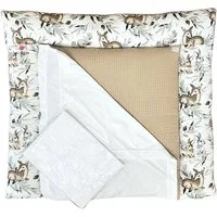 Babymajawelt Wickelauflage Stoff Wickelauflage Reh Super Soft 70x75 cm, Doppelbezug (3er Set, 3-tlg., Wickeltischauflage + 2 Frotteebezüge), Plastikfrei, Waschbar, Weich, Allergiker geeignet, Made in EU