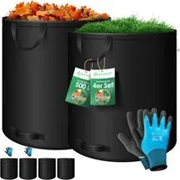 KESSER Gartensack, 500 l, (4-tlg), Gartensack Set Laubsack Gartenabfallsack inkl. Handschuhe